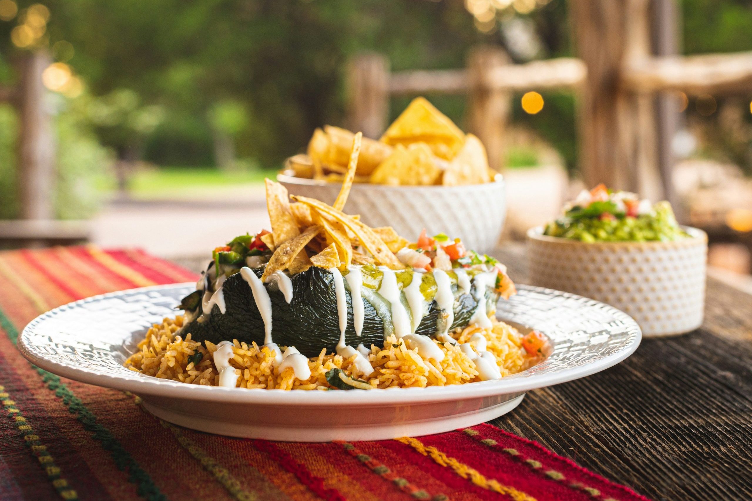 Plat Mexicain Poblano Relleno & Riz mexicain